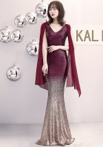 This Evening Dress Women Formal Party Elegant Sexy Slim Sequin Long Fishtail Dress Design Made Of Good Quality Polyster And Spandex Material