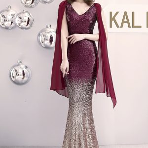 This Evening Dress Women Formal Party Elegant Sexy Slim Sequin Long Fishtail Dress Design Made Of Good Quality Polyster And Spandex Material