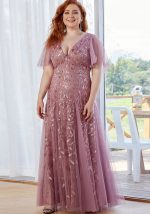 This Evening Gown Plus Size Sequin Ball Gown Ruffle Sleeve Mermaid Swing Maxi Dress Made Of Soft And Elastic Fabric. Global Lover Wholesale Plus Size Dresses And Hope Curvy Ladies Find Here a Warm And Exciting Place To Shop Affordable Curvy Dresses Online - Plus Size Casual