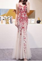 This Evening Dress Female Formal Party Chic Elegant Annual Meeting Long Fishtail Sequin Sexy Dress Design Made Of Good Quality Polyster And Spandex Material