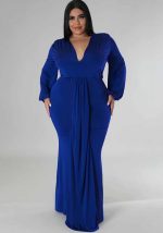 This Fall Fashion Plus Size Women's Sexy Nightclub Dress Irregular v-Neck Dress Made Of Soft And Elastic Fabric. Global Lover Wholesale Plus Size Dresses And Hope Curvy Ladies Find Here a Warm And Exciting Place To Shop Affordable Curvy Dresses Online - Plus Size Casual