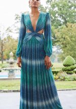 This Fall Long Sleeve Low Back Sexy Gradient Maxi Dress Design Made Of High Quality Polyster And Spandex Material