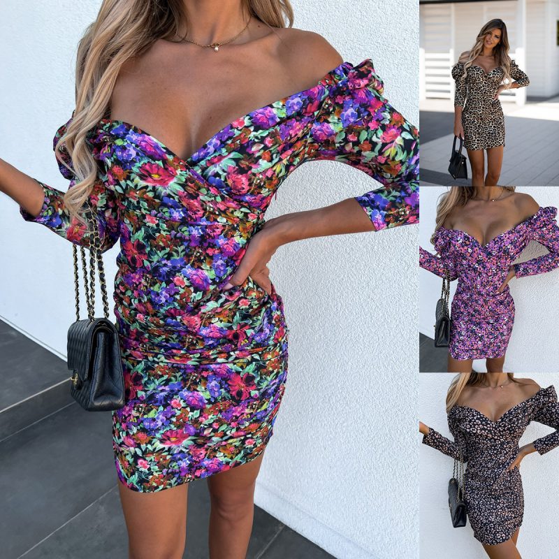 This Fall Long Sleeve v-Neck Fashion Print Dress Design Made Of High Quality Polyster And Spandex Material. Print Dresses Is More Interesting And Stylish. Print Maxi Dresses Is One Of The Popular Item For Islander Vocations. Women¡¯s Print Dresses At Global Lover Comes With Forever Floral