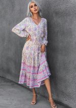 This Fall Winter Bohemian Casual Holidays Long Sleeve Positioning Print Swing Dress Design Made Of High Quality Polyster And Spandex Material. Print Dresses Is More Interesting And Stylish. Print Maxi Dresses Is One Of The Popular Item For Islander Vocations. Women¡¯s Print Dresses At Global Lover Comes With Forever Floral