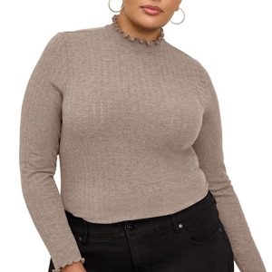 This Fall Winter Plus Size Women's Mock Neck Long Sleeve Slim Fit Basic Shirt Top Made Of Comfortable And Elastic Fabric. It Is Wholesale Sexy Plus Size Tops For Women. With The Gradual Rise Of Feminist Awareness