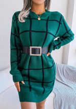 This Fall/Winter Casual Contrast Plaid Long Sleeve Basic Sweater Dress Is An Indispensable Beautiful Scenery In Cozy Winter. Women¡¯s Wholesale Sweaters And Cardigans At Global Lover Combine The Warm And Fashion. Best Oversized Sweaters Has Long Been The Mainly Favorite. It¡¯s So Easy To Match a Large Sweater