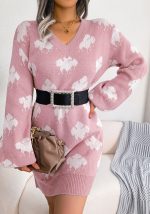 This Fall/Winter Street Style Contrast Cloud Lantern Sleeve Basic Sweater Dress Combine The Warm And Fashion. It Is a Must-Have Item For This Winter. Sweater Dresses For Women At Global Lover Comes For Different Occasions - Daily Life