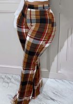 This Fall/Winter Women's Street Trend Slim Plaid Print Tight Fitting Plus Size Bell Bottom Pants Design Made Of Durable And Stretchy Material. It Is a Must-Have Item For Your Closet. Global Lover Offer a Rich Selection Of Wholesale Plus Size Bottoms. You Will Find Wide Range Fabric