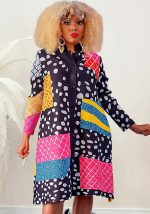 This Fashion Ladies Printed Long Sleeve Button Up Maxi Dress Design Made Of High Quality Polyster And Spandex Material. It Is Stretchy