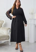 This Fashion Long Sleeve Embroidered Slim Waist Plus Size Dress Women Made Of Soft And Elastic Fabric. Global Lover Wholesale Plus Size Dresses And Hope Curvy Ladies Find Here a Warm And Exciting Place To Shop Affordable Curvy Dresses Online - Plus Size Casual