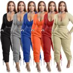 This Fashion Plus Size Women Fashion Sexy v-Neck Solid Color Leggings Casual Two Piece Set Design And Made Of Comfortable And Elastic Fabric. Wholesale Plus Size Two Piece Sets Is a Must-Have Item For Curvy Ladies. Two Piece Sets Can Either Be Worn Together Or Individually