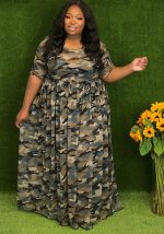 This Fashion Plus Size Women's Summer Print Mesh Loose Swing Dress Made Of Soft And Elastic Fabric. Global Lover Wholesale Plus Size Dresses And Hope Curvy Ladies Find Here a Warm And Exciting Place To Shop Affordable Curvy Dresses Online - Plus Size Casual