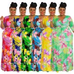 This Fashion Plus Size Women's Summer Print Multicolor Sexy Bodycon Swing Dress Made Of Soft And Elastic Fabric. Global Lover Wholesale Plus Size Dresses And Hope Curvy Ladies Find Here a Warm And Exciting Place To Shop Affordable Curvy Dresses Online - Plus Size Casual