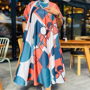 This Fashion Slim Plus Size Printed Dress Made Of Soft And Elastic Fabric. Global Lover Wholesale Plus Size Dresses And Hope Curvy Ladies Find Here a Warm And Exciting Place To Shop Affordable Curvy Dresses Online - Plus Size Casual