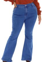 This Fashion Slim Wide Leg Plus Size Jeans Bell Bottom Stretch Denim Pants Design Made Of Durable And Stretchy Material. It Is a Must-Have Item For Your Closet. Global Lover Offer a Rich Selection Of Wholesale Plus Size Bottoms. You Will Find Wide Range Fabric