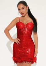 This Fashion Spring Sequin Feather Sexy Nightclub Strapless Dress Design Made Of High Quality Polyster And Spandex Material