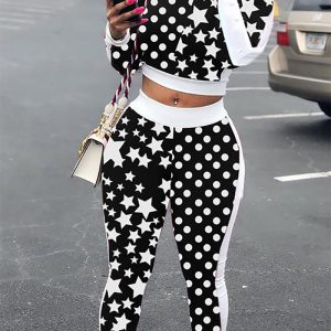 This Fashionable Irregular Polka Dot Printed Slim And Sexy Plus Size Two-Piece Pants Set Design And Made Of Comfortable And Elastic Fabric. Wholesale Plus Size Two Piece Sets Is a Must-Have Item For Curvy Ladies. Two Piece Sets Can Either Be Worn Together Or Individually