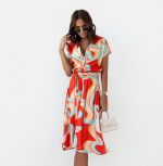 This Fashionable Printed Short-Sleeved v-Neck Dress Design Made Of High Quality Polyster And Spandex Material. Print Dresses Is More Interesting And Stylish. Print Maxi Dresses Is One Of The Popular Item For Islander Vocations. Women¡¯s Print Dresses At Global Lover Comes With Forever Floral