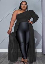 This Featured Half See-Through Mesh Fitted Sexy Dress Made Of Comfortable And Elastic Fabric. It Is Wholesale Sexy Plus Size Tops For Women. With The Gradual Rise Of Feminist Awareness