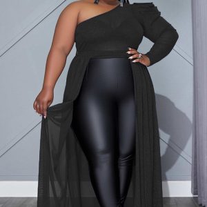 This Featured Half See-Through Mesh Fitted Sexy Dress Made Of Comfortable And Elastic Fabric. It Is Wholesale Sexy Plus Size Tops For Women. With The Gradual Rise Of Feminist Awareness