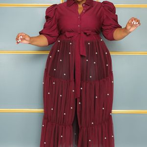 This Featured Plus Size Pearl Mesh Half See-Through Dress Made Of Soft And Elastic Fabric. Global Lover Wholesale Plus Size Dresses And Hope Curvy Ladies Find Here a Warm And Exciting Place To Shop Affordable Curvy Dresses Online - Plus Size Casual