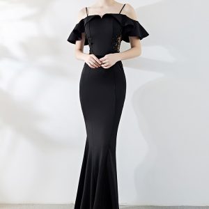 This Formal Party Dress Fashion Luxury Bridal Wedding Toast Dress Mermaid Sexy Slim Fit Dress Design Made Of Good Quality Polyster And Spandex Material