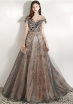 This Formal Party Evening Dress Girl Chic Sequin Trailing Dress Design Made Of High Level Material