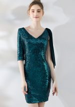 This Formal Party Evening Dress Women's Short Sequin Party Dress Design Made Of Good Quality Polyster And Spandex Material