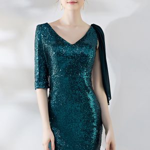 This Formal Party Evening Dress Women's Short Sequin Party Dress Design Made Of Good Quality Polyster And Spandex Material