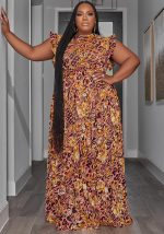 This Ladies Casual Sleeveless Digital Print Maxi Dress Made Of Soft And Elastic Fabric. Global Lover Wholesale Plus Size Dresses And Hope Curvy Ladies Find Here a Warm And Exciting Place To Shop Affordable Curvy Dresses Online - Plus Size Casual