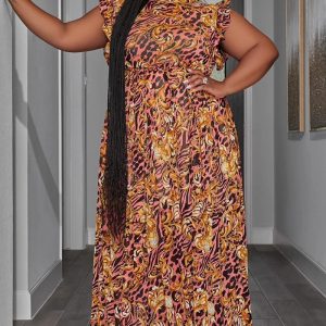 This Ladies Casual Sleeveless Digital Print Maxi Dress Made Of Soft And Elastic Fabric. Global Lover Wholesale Plus Size Dresses And Hope Curvy Ladies Find Here a Warm And Exciting Place To Shop Affordable Curvy Dresses Online - Plus Size Casual