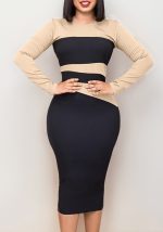 This Ladies Fashion Chic Elegant Career Colorblock Bodycon Plus Size African Dress Design Made Of High Quality Polyster And Spandex Material. It Come With Good Stretch And Wearing Comfortable. Women¡¯s Midi Dresses Is Omnipotent And Suit For All Kinds Of Occasions - Daily Wear