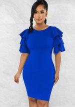 This Ladies Fashion Solid Color Slim Midi Bodycon Dress Design Made Of High Quality Polyster And Spandex Material. It Come With Good Stretch And Wearing Comfortable. Women¡¯s Midi Dresses Is Omnipotent And Suit For All Kinds Of Occasions - Daily Wear