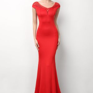 This Ladies Formal Party Elegant v Neck Evening Dress Design Made Of Good Quality Polyster And Spandex Material