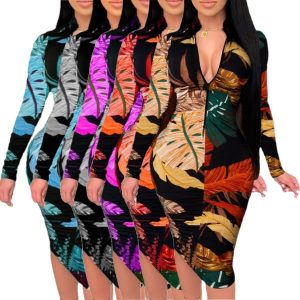 This Ladies Printed Long Sleeves Zipped Bodycon Dress Design Made Of High Quality Polyster And Spandex Material. Print Dresses Is More Interesting And Stylish. Print Maxi Dresses Is One Of The Popular Item For Islander Vocations. Women¡¯s Print Dresses At Global Lover Comes With Forever Floral