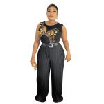 This Ladies Round Neck Sleeveless Beaded Casual Loose Pleated Jumpsuit With Belt Design Made Of High Quality Polyster And Spandex Material. It Is Stretchy