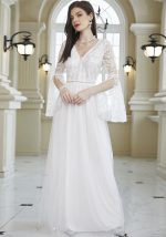 This Ladies Sexy Long Sleeve White Lace Mesh Thin Bridal Wedding Dress Design Made Of Good Quality Polyster And Spandex Material