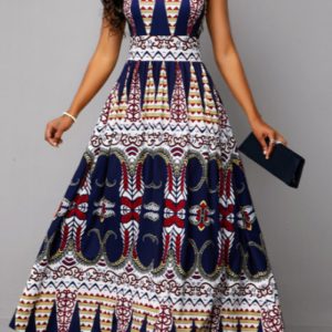 This Ladies Summer Print Sleeveless Dress Design Made Of High Quality Polyster And Spandex Material