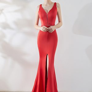 This Ladies Summer Sexy v Neck Mermaid Evening Dress Design Made Of Good Quality Polyster And Spandex Material