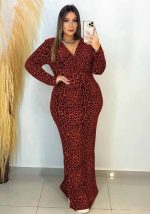 This Leopard Slim Waist v Neck Long Sleeve Chic Autumn Fit Long Bodycon Dress Made Of Soft And Elastic Fabric. Global Lover Wholesale Plus Size Dresses And Hope Curvy Ladies Find Here a Warm And Exciting Place To Shop Affordable Curvy Dresses Online - Plus Size Casual