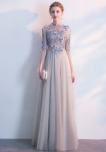 This Long Gray Dress Spring Autumn Formal Party Slim Sexy Show Graduation Gown Dress Design Made Of High Level Material