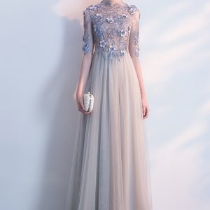 This Long Gray Dress Spring Autumn Formal Party Slim Sexy Show Graduation Gown Dress Design Made Of High Level Material