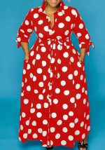 This Long Sleeve Polka Dot Print Plus Size Shirt Made Of Soft And Elastic Fabric. Global Lover Wholesale Plus Size Dresses And Hope Curvy Ladies Find Here a Warm And Exciting Place To Shop Affordable Curvy Dresses Online - Plus Size Casual