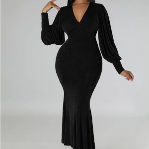 This Long Sleeve v Neck Slim Chic Slim Waist Gown Fall Winter Women's Dress Design Made Of High Quality Polyster And Spandex Material. It Come With Good Stretch And Wearing Comfortable And Feeling Freedom. The Tight And Fitted Dress Is The Most Popular Options From Party Girls. Shop Bodycon Dresses At Global Lover And Find Amazing Designs Sequins