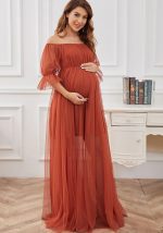 This Maternity Formal Evening Gown Short Sleeve Off Shoulder Tulle Solid Color Maternity Long Dress Made Of Soft And Comfortable Material. It Is a Must-Have Item For Pregnant Women. Global Lover Offer Newest Wholesale Maternity Dresses And Hope Pregnant Ladies Find Here a Warm And Exciting Place To Shop Affordable Pregnant Dresses - Pregnant Casual Dresses