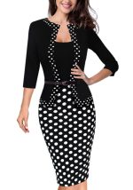 This Midi Waist Square Neck Fashion Women Chic Career Zip Patchwork Bodycon Dress Design Made Of High Quality Polyster And Spandex Material. It Come With Good Stretch And Wearing Comfortable. Women¡¯s Midi Dresses Is Omnipotent And Suit For All Kinds Of Occasions - Daily Wear