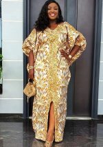 This Muslim Patchwork Printed Robe African Loose Printed Sequined v-Neck Dress Made Of Soft And Elastic Fabric. Global Lover Wholesale Plus Size Dresses And Hope Curvy Ladies Find Here a Warm And Exciting Place To Shop Affordable Curvy Dresses Online - Plus Size Casual