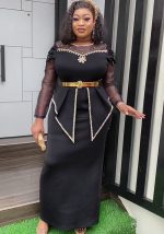 This Plus Size African Women Beaded Dress Made Of Soft And Elastic Fabric. Global Lover Wholesale Plus Size Dresses And Hope Curvy Ladies Find Here a Warm And Exciting Place To Shop Affordable Curvy Dresses Online - Plus Size Casual