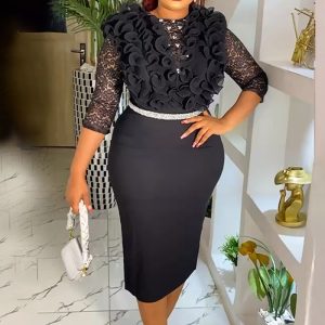 This Plus Size African Women Clothing Career Bodycon Dress Made Of Soft And Elastic Fabric. Global Lover Wholesale Plus Size Dresses And Hope Curvy Ladies Find Here a Warm And Exciting Place To Shop Affordable Curvy Dresses Online - Plus Size Casual