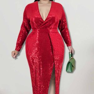 This Plus Size Autumn Women's Velvet Bottom Embroidered Sequin Dress Made Of Soft And Elastic Fabric. Global Lover Wholesale Plus Size Dresses And Hope Curvy Ladies Find Here a Warm And Exciting Place To Shop Affordable Curvy Dresses Online - Plus Size Casual